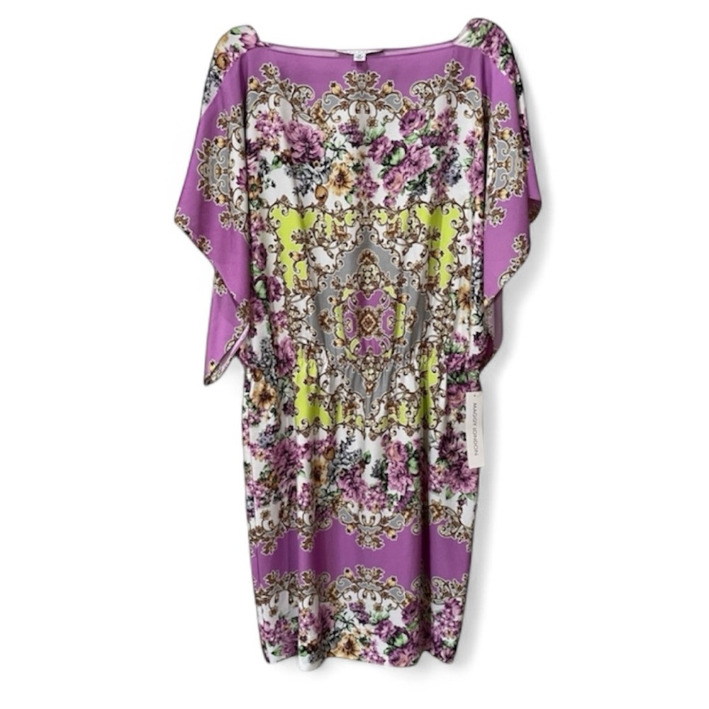 Maggy London Purple and Green Floral Dress